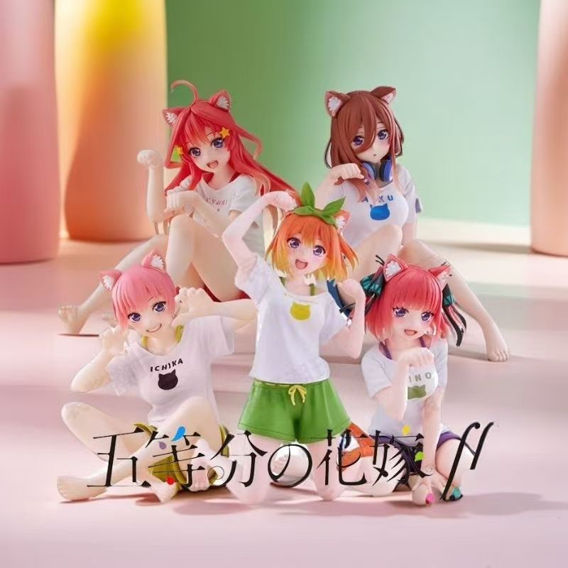 现货批发五等分的花嫁中野一花二乃三玖四叶猫咪居家服手办摆件