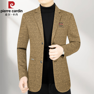 上衣休闲西装 皮尔卡丹男士 商务休闲外套中青年修身 春秋季 西服新款