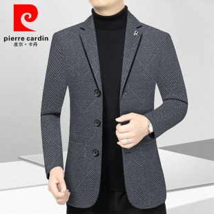 西装 皮尔卡丹三粒扣休闲西服中年男士 时尚 修身 商务免烫单西 春秋季