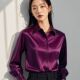 2025春秋设计感小众高级感轻奢缎面衬衫 女长袖 减龄洋气小个子衬衣
