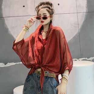百搭薄款防晒衣女士2025新款夏季时尚长袖纯色休闲运动短外套衬衣