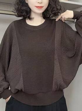 韩版春秋款慵懒风宽松外穿蝙蝠袖上衣加厚爆款连帽卫衣显瘦打底衫