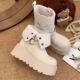 加厚保暖雪地东北款 白色 厚底冬季 2025雪地靴女加绒新款 子棉鞋