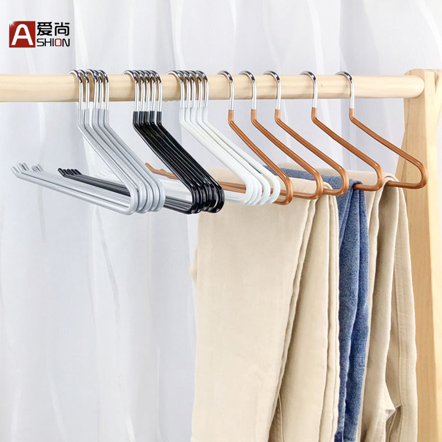 加粗简约Z字裤架浸塑防滑无痕裤子专用衣架围巾丝巾收纳整理挂架,收纳整理,金属衣架,淘宝优惠券,粉丝福利购,淘宝优惠卷