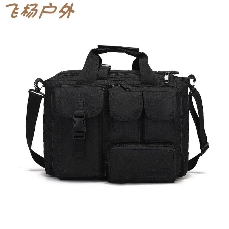 战术单肩斜挎背包手提公文电脑包