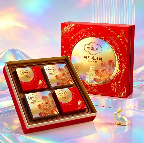 陶陶居广州酒家月饼繁花锦月月饼礼盒720g豆沙广式中秋送礼团购