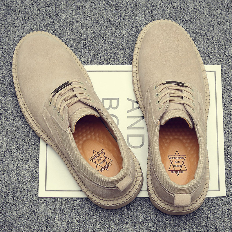 秋冬单靴马丁男靴皮靴系带耐磨低帮大头男鞋工装黑色棕色沙色皮鞋在类目 流行男鞋, 靴子中 - 来自Buy2taobao.com提供专业的淘宝代购服务