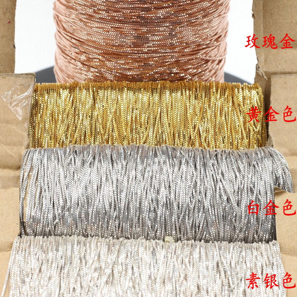 纯银手工制作黄金色盒子链