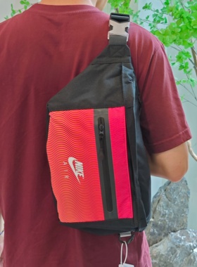 Nike/耐克男女新红色大容量斜挎包腰包运动旅行单肩包FV8133-010