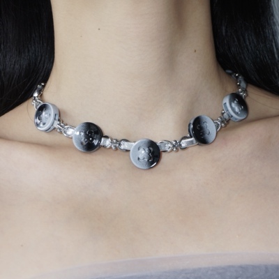 starfire皮革女个性锁骨链