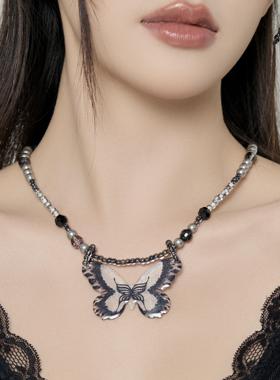 新中式串珠蝴蝶项链女轻奢小众