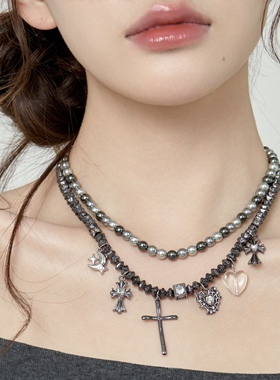 原创设计暗黑系哥特风十字架项链