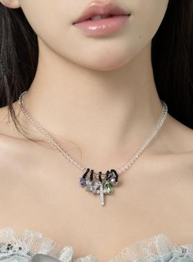 十字甜美爱心串珠项链Starfire女