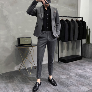 长期做不断货#韩版小西装高品质西服两件套 大码不加价LJT70-P180图片