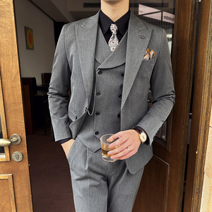 新款七色枪驳领高端西装 一扣西服套装三件套 A445-SJT9001-P260图片