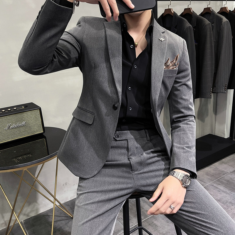 长期做不断货#大码不加价 韩版小西装高品质西服两件套LJT70-P180图片