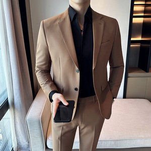 秋冬韩版修身小西装 两扣西服套装两件套 黑色A445-LJT3611B-P190图片
