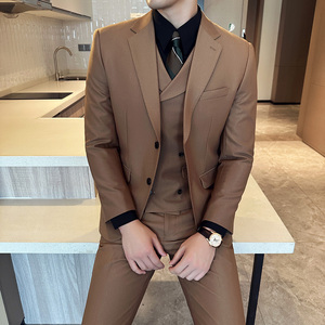秋冬韩版修身小西装 两粒扣西服套装三件套 A445-SJT3611B-P250图片