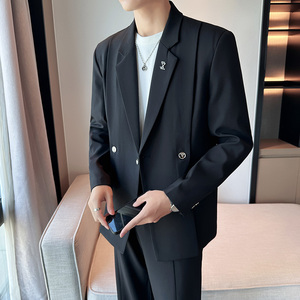 秋季时尚休闲轻熟风西装宽松版西服套装  A445-DK20套装-P220图片