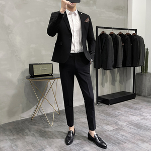 韩版纯色小西装 西服套装 夜店发型师结婚礼服两件套 LJT009-P210图片