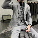 长期做不断货#大码不加价休闲小西装西服套装三件套SJT71-P225，男装西服套装，电商A445