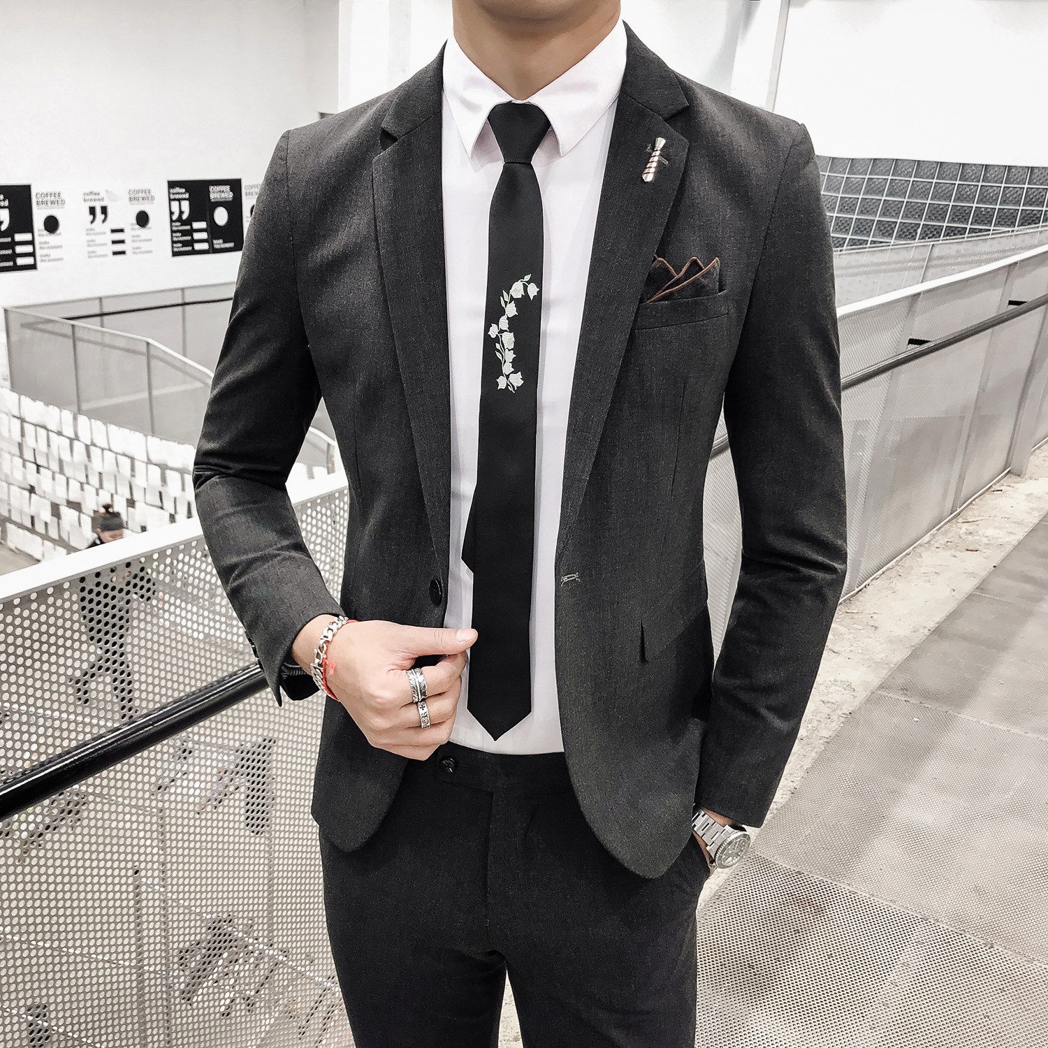 秋季新款韩版修身小西装高品质西服外套A445-XZ37-P145,男装西服套装,电商A445