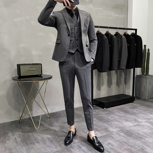 长期做不断货#大码不加价 小西装三件套 修身西服套装 SJT70-P225图片
