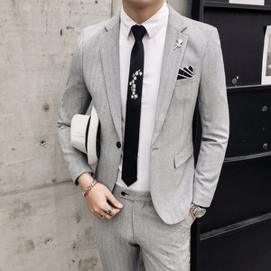 LJT36春夏新款韩版修身小西装 高品质西服套装 结婚礼服两件套图片