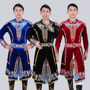 新款新疆舞蹈服装男色少数民族舞蹈维吾尔族演出服饰舞台表演服