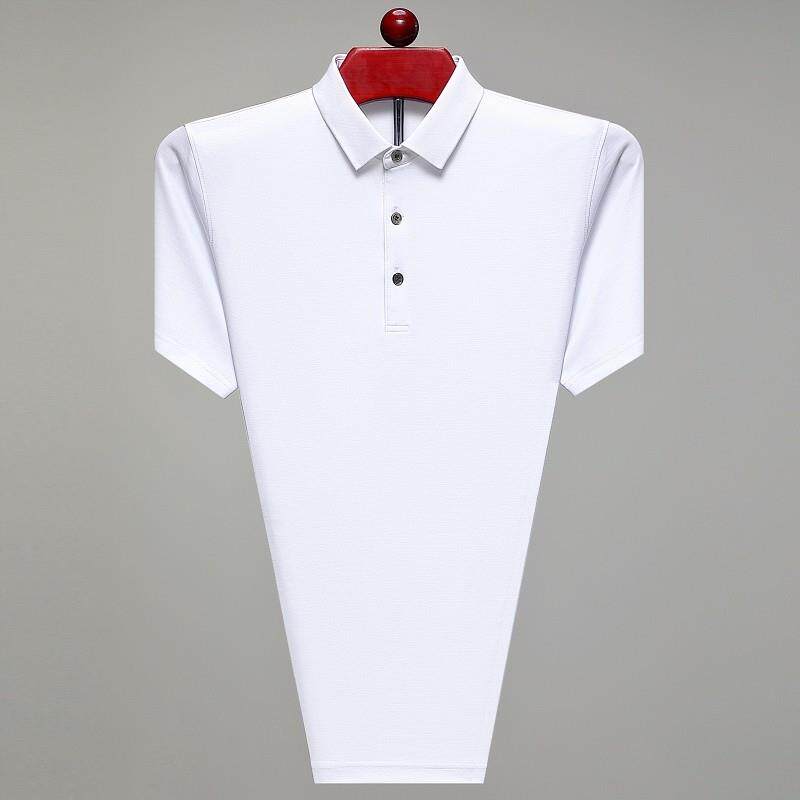 2024鄂尔多斯市产夏季中青年男士桑蚕丝短袖t恤纯白色半袖T恤衫