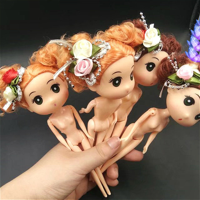 串珠芭比迷糊娃娃裸娃素体通用多种发型+身体18厘米，12cm