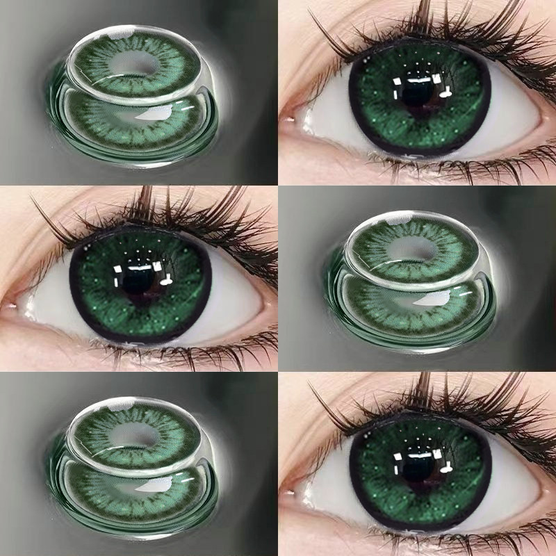 暗夜魔法绿美瞳半年抛混血感绿色新款大直径QF隐形眼镜正品官网TN