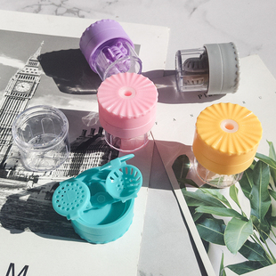 美瞳盒清洗器手动便携可爱清洁器佩戴工具清洗隐形眼镜盒清洗器zy