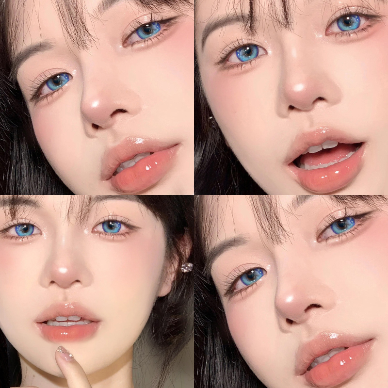 少女漫泪光蓝美瞳混血蓝色cos半年抛大直径隐形眼镜WF官网正装TN
