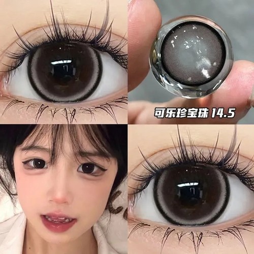 美瞳日抛10片黑色大直径混血款三明治工艺一次性彩色隐形眼镜5YY