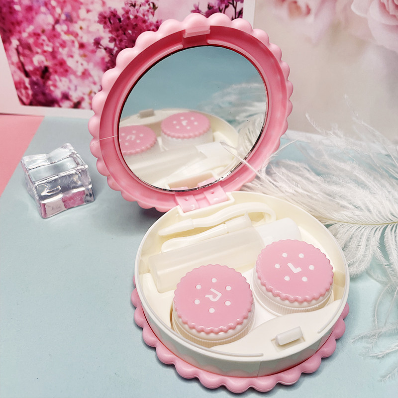 eyekan夹心饼干隐形眼镜盒可爱伴侣盒便携式双联盒简约时尚正品zy