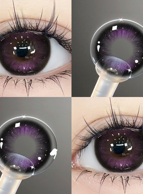 樱桃泪光紫色美瞳半年抛大直径混血感高透氧隐形眼镜NF官方正品TN