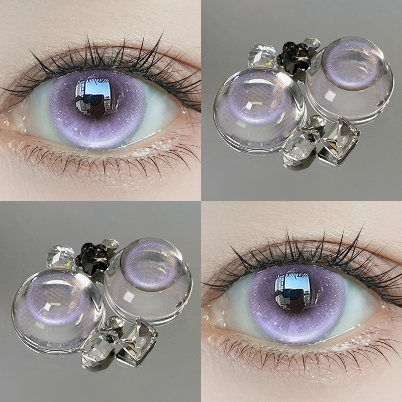 紫色美瞳日抛10片大小直径无锁边彩色隐形眼镜正品官方旗舰店1XX