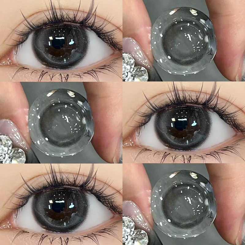 美瞳半年抛黑色大直径水汪汪婴儿黑有度数学生近视女隐形眼镜博yc