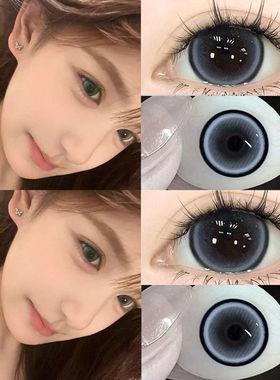 蓝色美瞳日抛30片大直径混血感狗狗眼女彩色隐形眼镜官方正品9xx