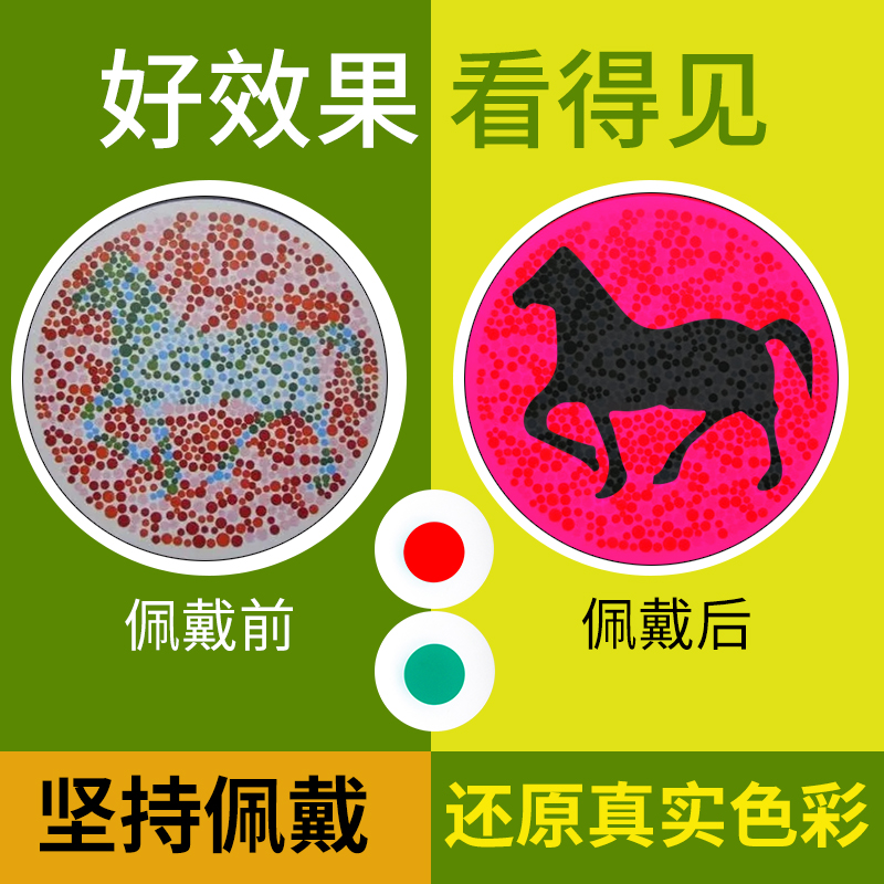 年抛小直径款红绿辩色弱隐形眼镜粽色盲人类虹膜片美瞳眼睛看图KW