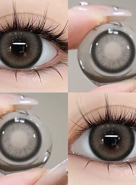 美瞳半年抛棕色三明治大小直径2片轻混血感正品隐形眼镜旗舰店7xx