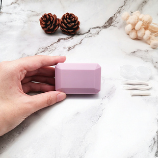 美瞳盒女少女单个小巧便携可爱简约双联收纳伴侣隐形眼镜盒子KW