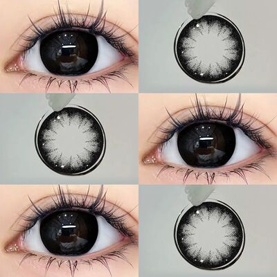 OVOLOOK大美目黑美瞳月抛黑色大小直径狗狗眼旗舰店隐形眼镜女6xx