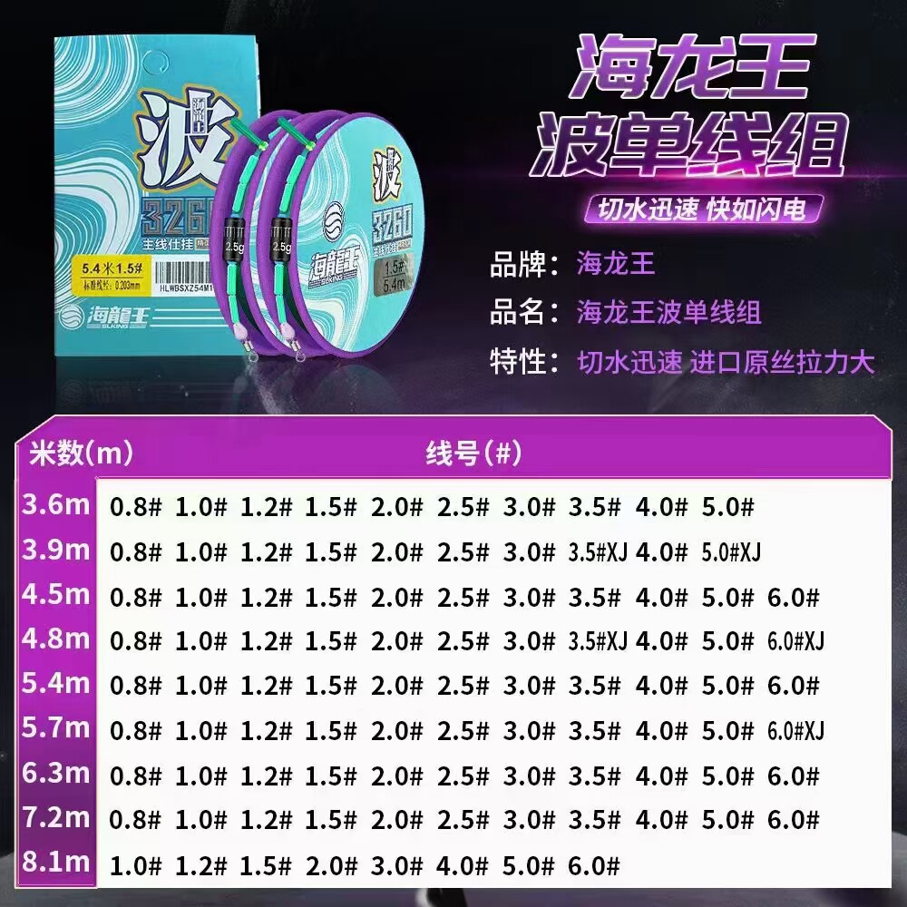 海龙王线组钓鱼线方便主线组套装超强拉力全套绑好的台钓成品组合图片