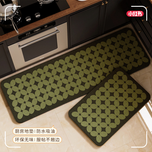 2025新款 轻奢高级感卡通厨房地垫防滑耐脏吸水家用脚垫长条形地毯