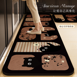 萌趣卡通厨房地垫2026新防油防滑防水可擦即干踩不脏吸水速干脚垫