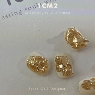 1CM2原创美甲艺术浮雕胶涩古金银魔镜造型胶浮雕石膏胶美甲 1g