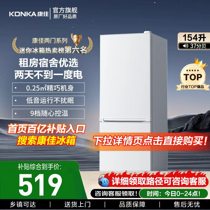 家用小型两门电冰箱