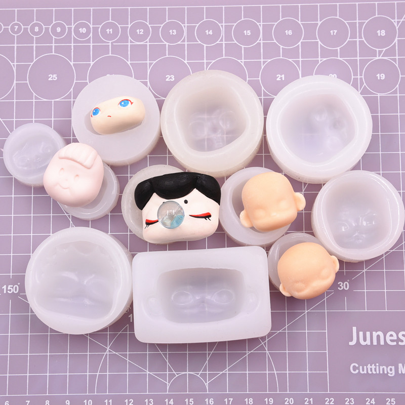 超轻粘土盲盒硅胶模具 卡通特殊娃娃脸脸部模具